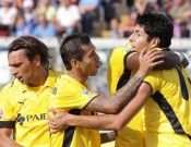Esultanza al gol di Cruz in Catania-Lazio