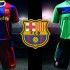Strisce larghe, calzoncini rossi e maglia verde: ecco le novità del Barcellona