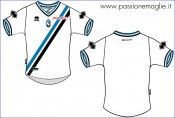 Il disegno della Erreà per la seconda divisa dell'Atalanta Disegno Erreà - Seconda maglia Atalanta