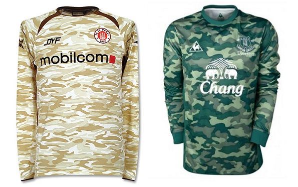 Maglie mimetiche di St.Pauli e Everton