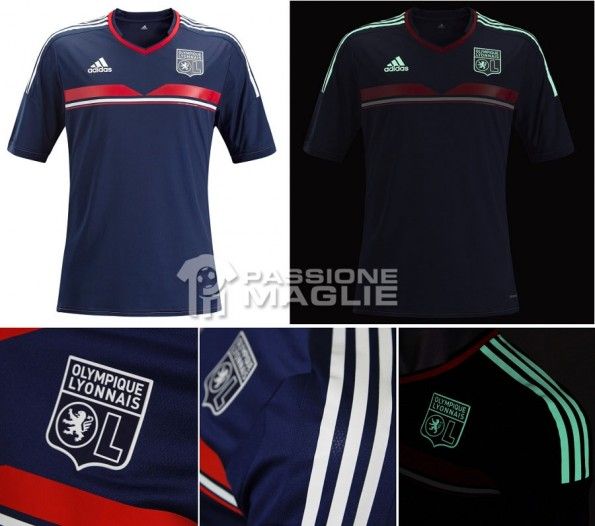 Terza maglia Lione 2013-2014, con dettagli luminescenti