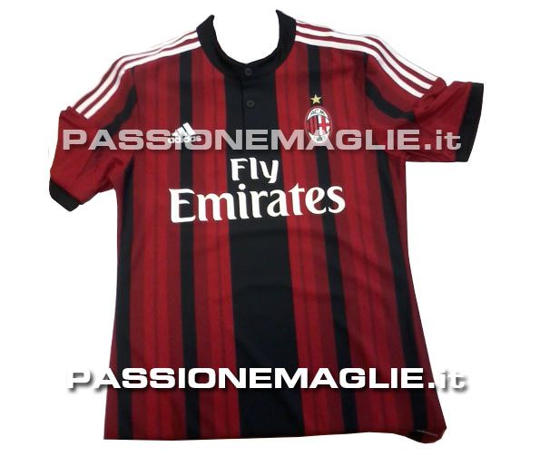 milan home leak 14 Leaked! Classy as ever: AC Milans buttoned home shirts for 2014/15