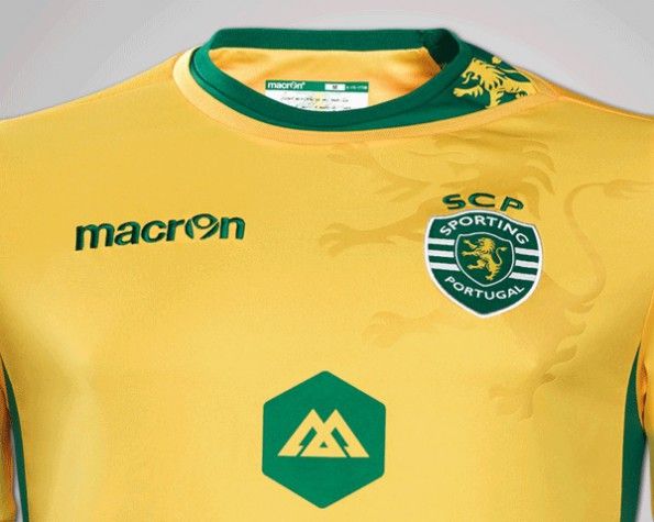 Dettagli maglia trasferta Sporting Lisbona Macron 2014-2015