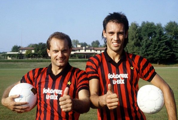 Milan home, 1985. Ray Wilkins e Mark Hateley