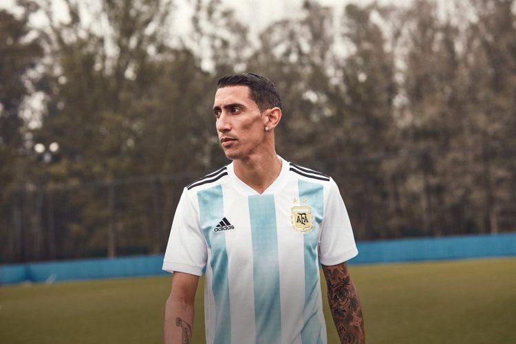 Di Maria con la maglia dell'Argentina per i Mondiali 2018