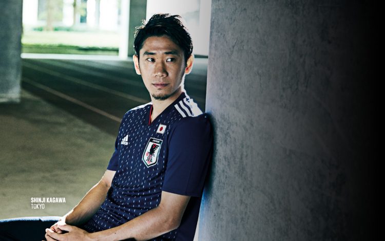 Kagawa con la maglia del Giappone per i Mondiali 2018