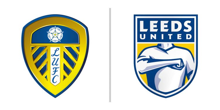 Leeds United, raffronto stemmi 1998 vs 2018