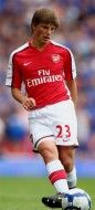 Arshavin con la prima maglia dell'Arsenal