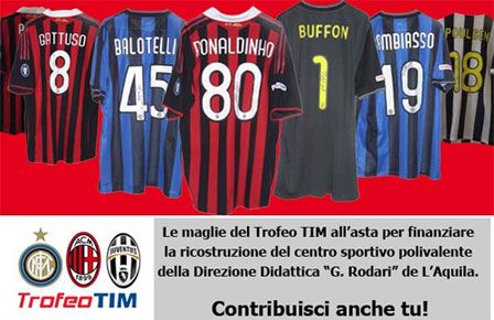 Maglie del Trofeo TIM in asta