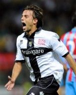 Galloppa esulta dopo il gol in Parma-Catania