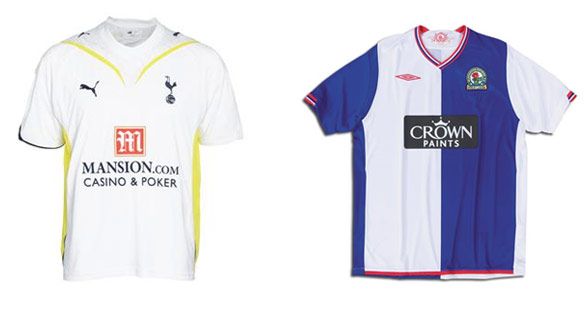 Le maglie casalinghe di Tottenham e Blackburn 2009-2010