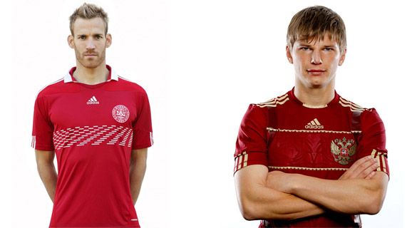 Maglie Russia e Danimarca 2010-2011