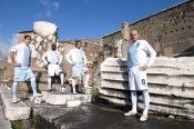 I calciatori durante il backstage