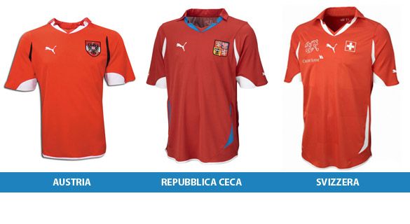 Maglie Austria, Svizzera, Repubblica Ceca 2010
