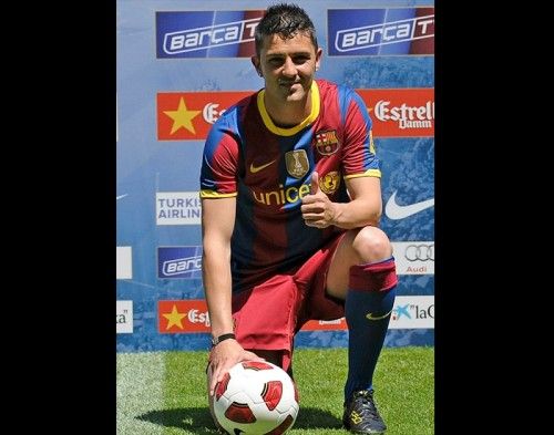 La presentazione di David Villa al Barcellona