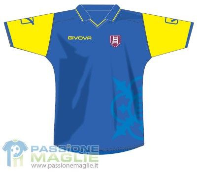 Colore blu e maniche gialle per la terza maglia del ChievoVerona Terza maglia Chievo 2010-2011