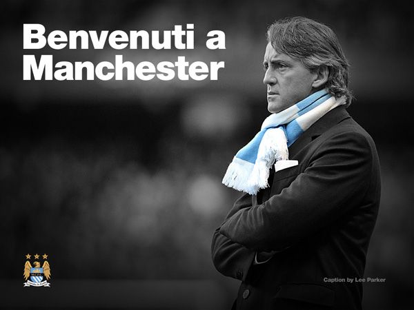 Roberto Mancini con il City