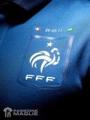 Lo stemma della FFF con i dettagli della partita Francia-Brasile Il nuovo stemma FFF