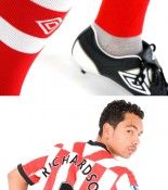 Il retro della maglia del Sunderland con le righe diagonali