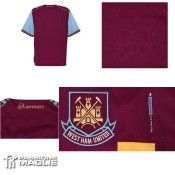 Particolari della nuova maglia del West Ham 2011-2012