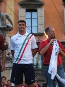Divisa bianca con tricolore della Reggiana Seconda maglia Reggiana 2011-2012