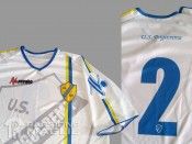 Particolari della maglia da trasferta del Pergocrema