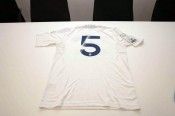 La seconda maglia bianca del Prato con il numero 5 Maglia trasferta del Prato 2011-2012