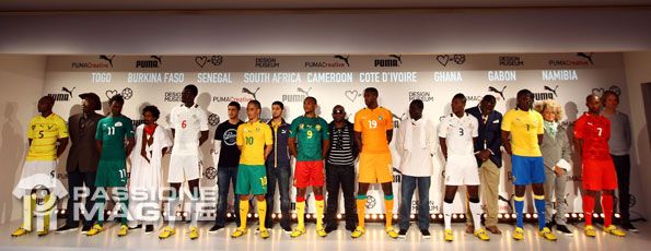 Presentazione kit Puma africani 2012 a Londra I kit africani sponsorizzati Puma 2012
