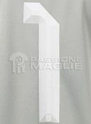 Lo stemma FIGC sui numeri dell'Italia Numero 1 maglia Italia