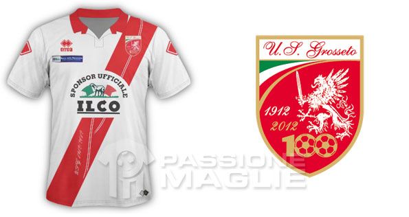 Grosseto 2 Terza maglia Grosseto con logo 100 anni