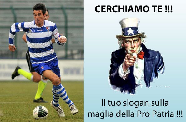 La tua frase per la maglia della Pro Patria