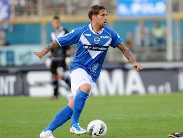 Calciatore del Brescia in partita