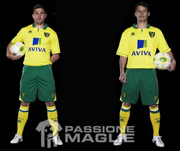 Kit home del Norwich City Norwich City prima maglia 2012-2013
