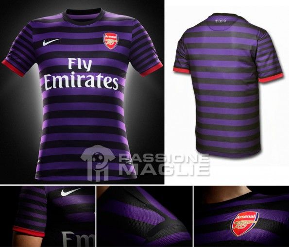 Seconda maglia dell'Arsenal 2012-2013 Nike Arsenal maglia trasferta 2012-2013
