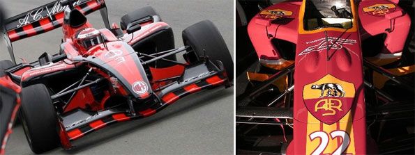 Superleague Formula le auto di Milan e Roma Superleague Formula le auto di Milan e Roma