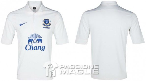 Terza maglia bianca dell'Everton 2012-2013 Nike Everton terza divisa 2012-2013