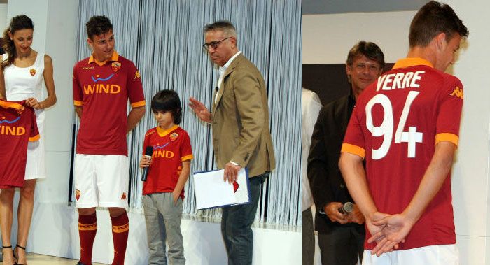 Verre con la maglia della Roma 2012-2013 Personalizzazione bianca Kappa AS Roma