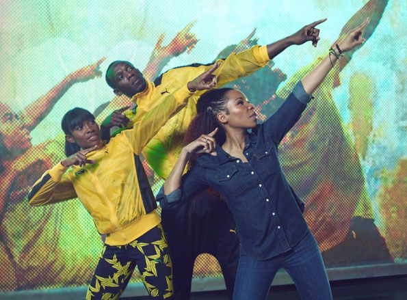 La famosa posa di Usain Bolt Giamaica kit Puma per Londra 2012