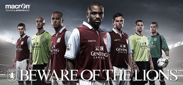 Le divise dell'Aston Villa 2012-2013 Macron