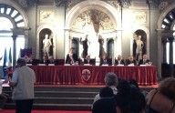 La conferenza stampa nel Salone dei Cinquecento