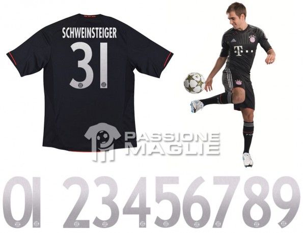 Casacca Bayern Monaco UCL con nome e numeri argento Retro maglia Bayern Monaco 2012-2013 Champions