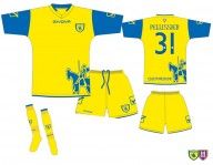 Bozzetto disegno Givova maglia home Chievo Disegno ufficiale maglia Chievo