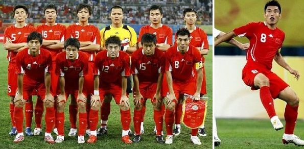 La nazionale di calcio cinese per le Olimpiadi di Pechino