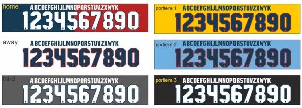 Font nomi numeri Bologna Macron