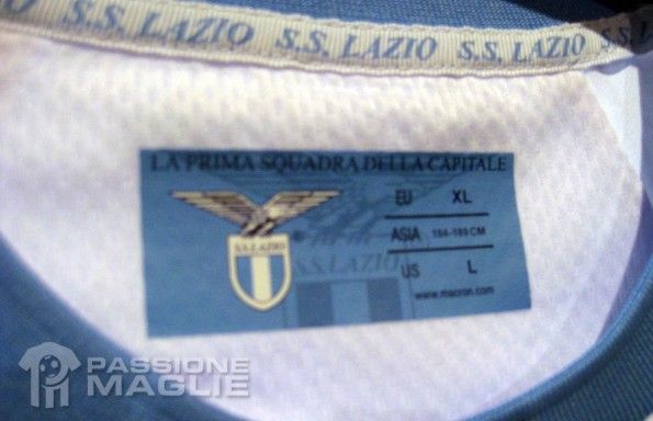 Etichetta taglie maglia Lazio 2012-13