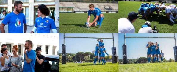 Immagini del backstage sport adidas Italia rugby Backstage spot Italia-Adidas