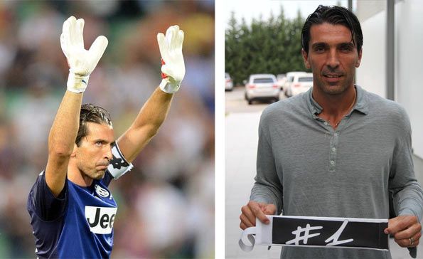 Gigi Buffon con le fasce da capitano personalizzate da ResetGroup Buffon fasce capitano personalizzate