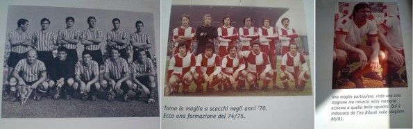 Le maglie del Rimini negli anni '50, '70, '80