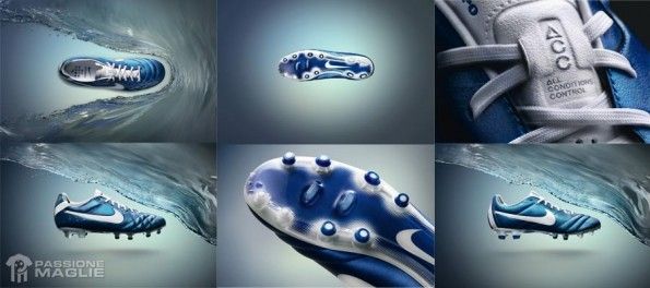 Scarpette calcio Nike Tiempo blu con tecnologia All Conditions Control Scarpe Nike Tiempo ACC 2012