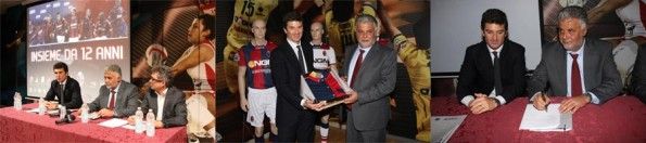 Conferenza stampa di presentazione del rinnovo tra Bologna e Macron Pavanello, Guaraldi, Montagnani